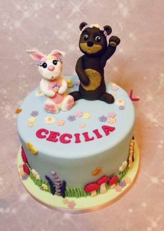 Woodland themed cake Woodland themed cake