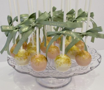 Pink White and Gold cake pops Pink White and Gold cake pops