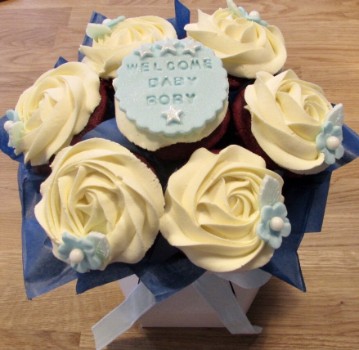 New Baby Cupcake Bouquet New Baby Cupcake Bouquet