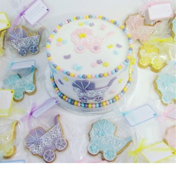 Baby Shower cake and cookies Baby Shower cake and cookies