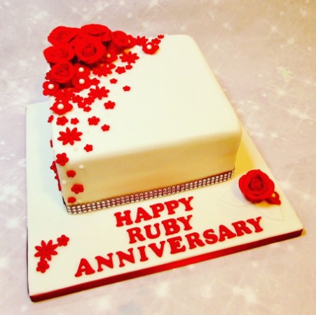 Ruby Wedding Anniversary cake